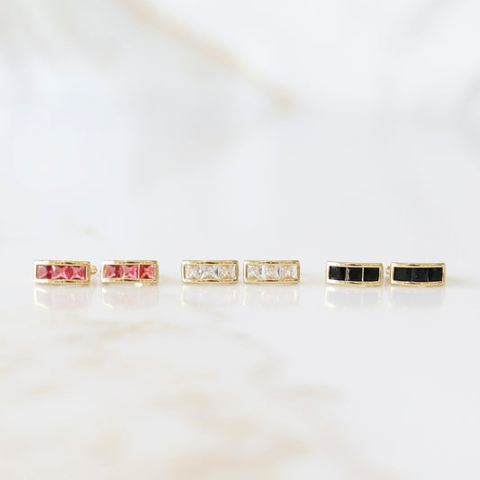 Mini Baguette Hoops with Cubic Zirconia