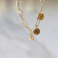 Personalized Asymmetrical Pearl Charm Necklace in Gold