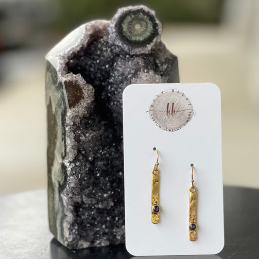 Hammered Rectangle Earrings