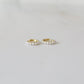 Bezel Hoop Earrings - Gold with Pearls