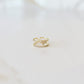 Double Band with Heart Cubic Zirconia Gold Stacking Ring