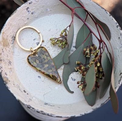 Memory Flower Heart Keychain 