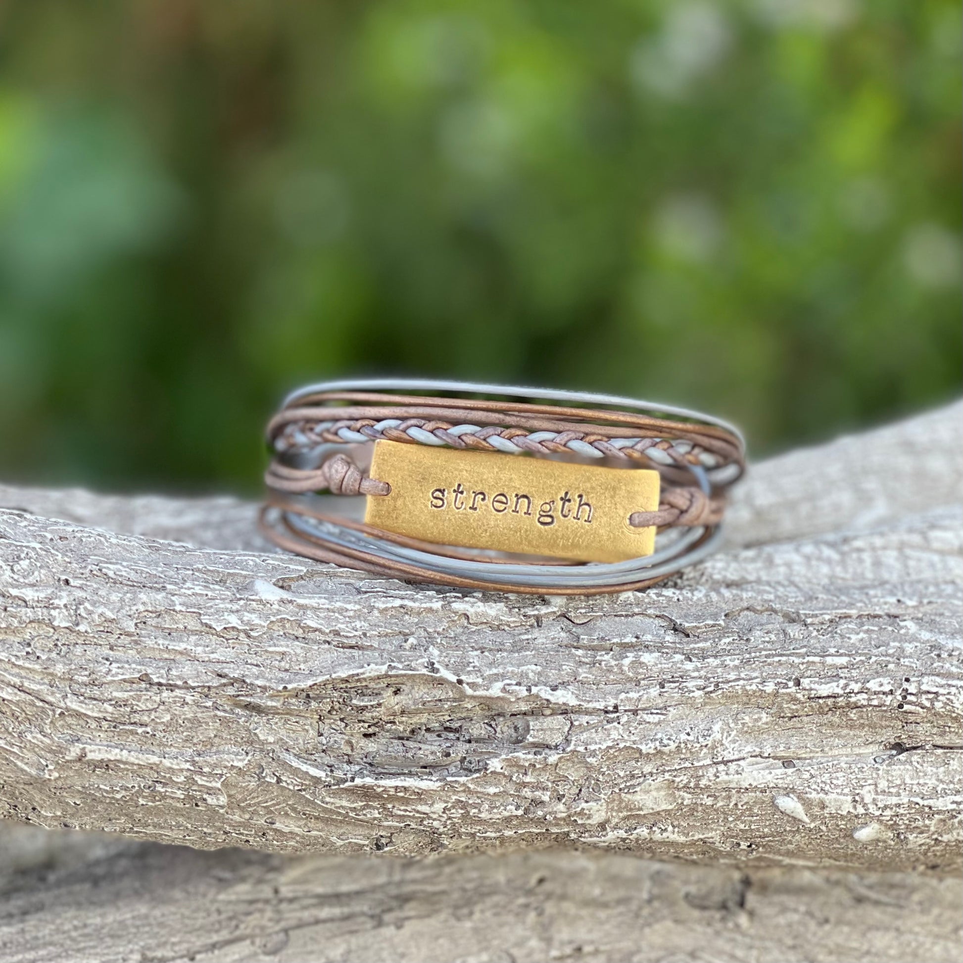 Neutral Mix Braided Leather Intuition Bracelet