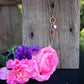 Memory Flower Inverted Drop with Druzy Necklace