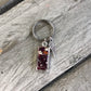 Memory Flower Jewelry Open Back Rectangle Keychain