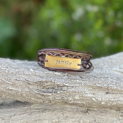 Brown Mix Braided Leather Intuition Bracelet