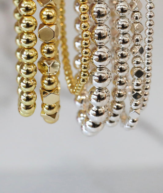 Titanium Hematite Everday Stack - Gold and Silver