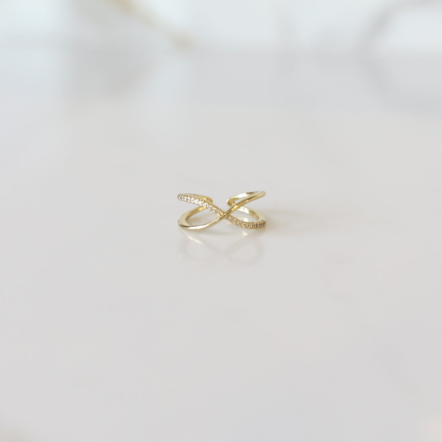 Infinity Cubic Zirconia Gold Stacking Ring