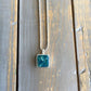 Memory Flower Small Ornate Necklace - Square Bezel